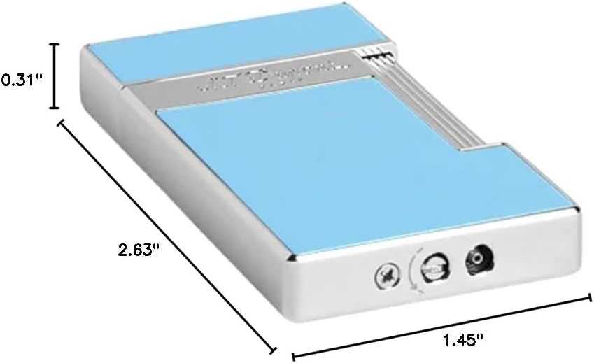 S.T. Dupont Slimmy Light Blue Lacquer & Chrome Lighter, 028007