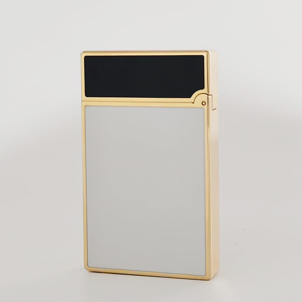 Classic White Lacquer Lighter, with Peace Dove, Clear Sound, Adjustable Soft Flame, Unique Gift for Men Dad Boyfriend Husband Father Friend (White Gold)