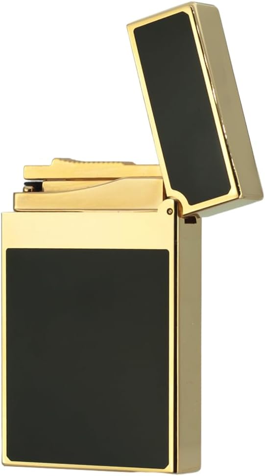 Black Lacquer & Gold Lighter, Le Grand Lighters, Clear Sound, Adjustable Soft Flame, Unique Gift for Men Dad Husband Gift Collect