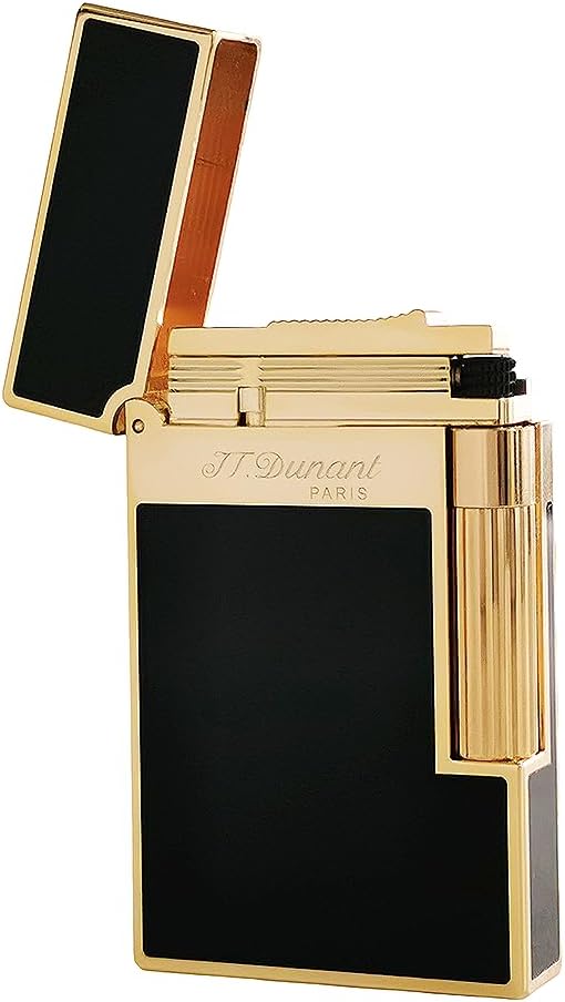 Classic Black Lacquer Lighter, L2 Metal Lighters, Ping Sound, Adjustable Soft Flame, Refillable, Men Gift