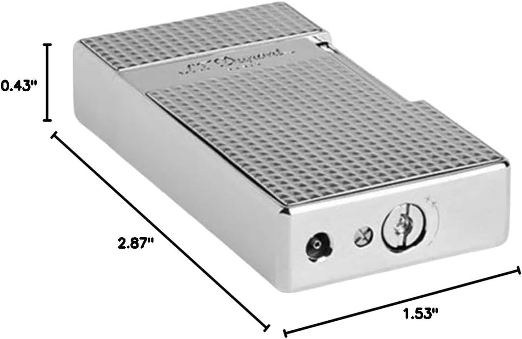 S.T. Dupont Big D Chrome Diamond Head Lighter, 025010