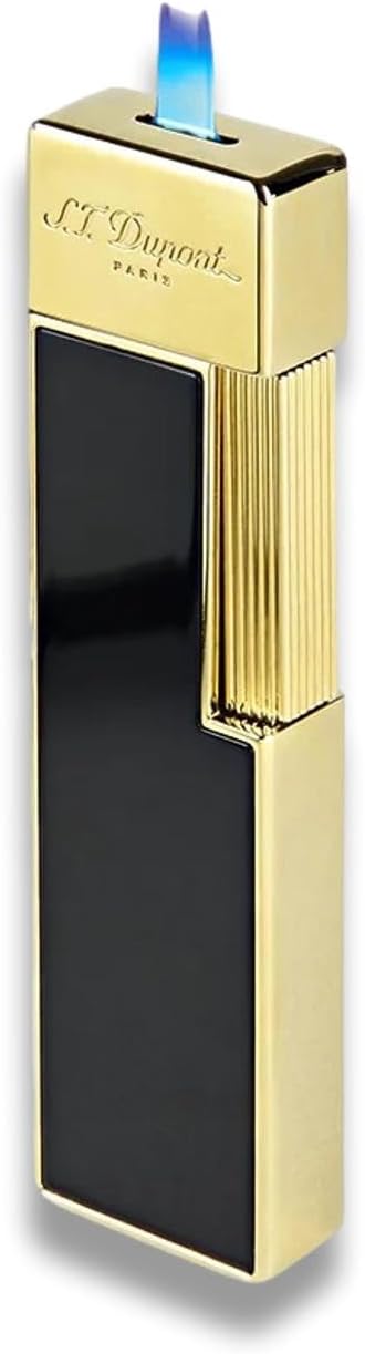 S.T. Dupont Twiggy Shiny Black Lacquer & Gold Lighter, 030002