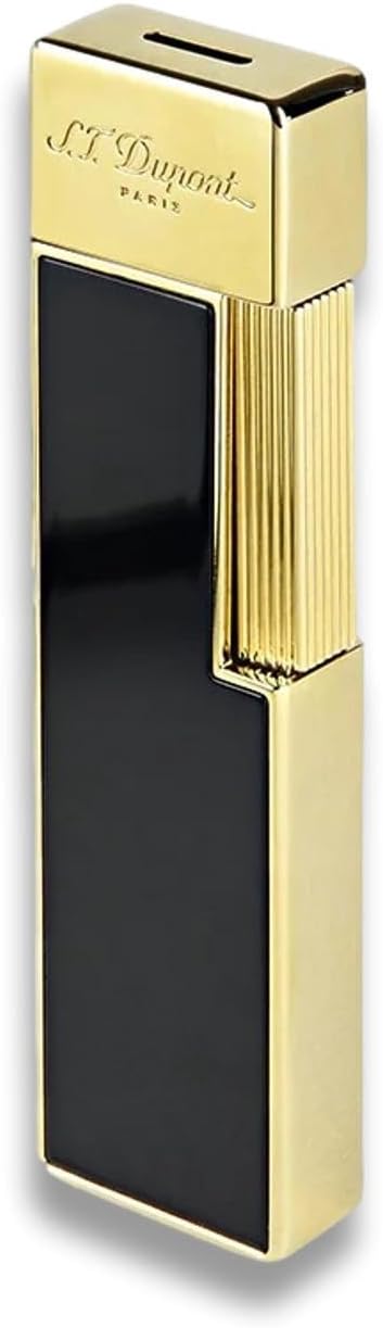 S.T. Dupont Twiggy Shiny Black Lacquer & Gold Lighter, 030002