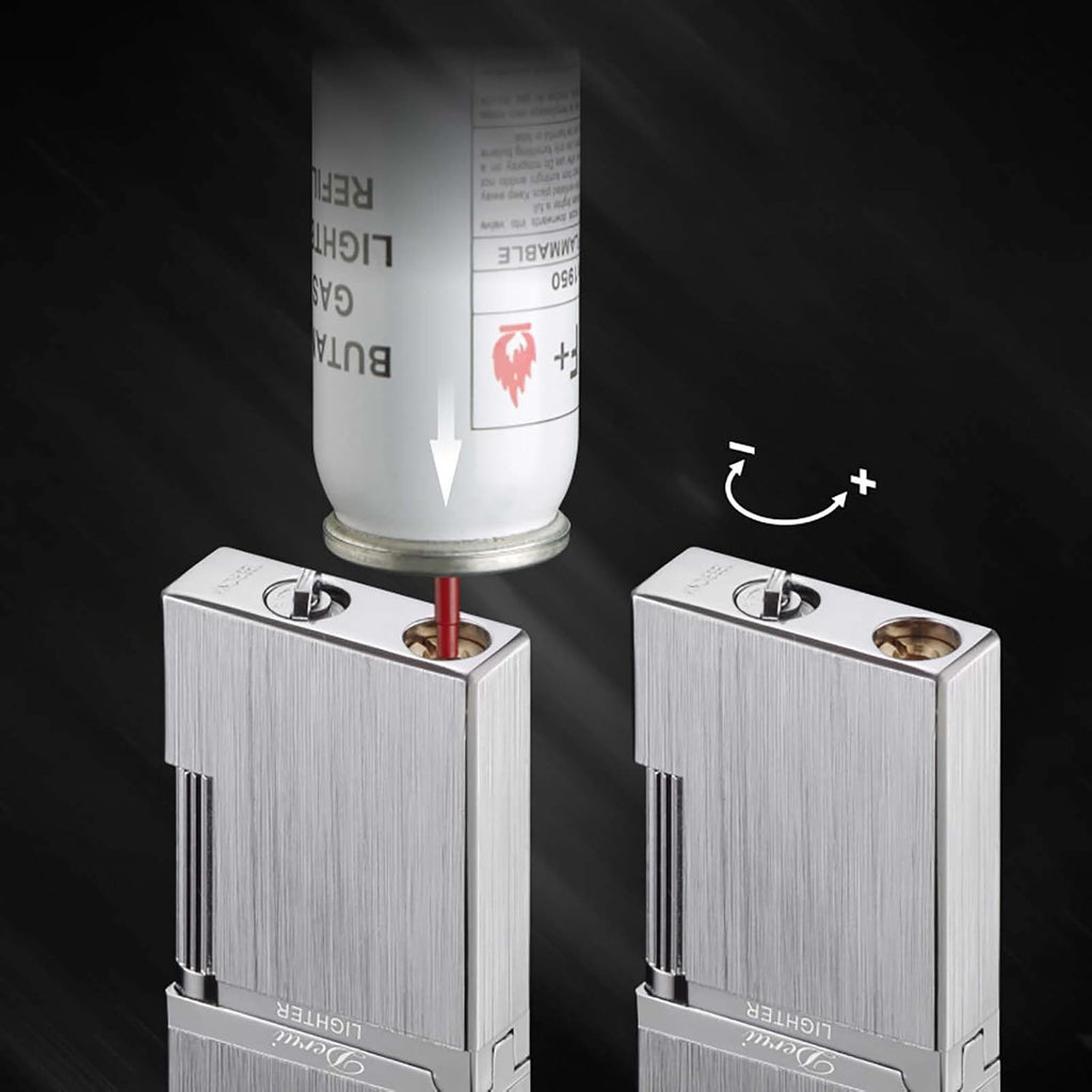 Classic Lighter, Butane Brushed Metal Lighter, Side Slide Lgnition Steel Tone Trench Lighter for Men Dad Husband Collect,Gold