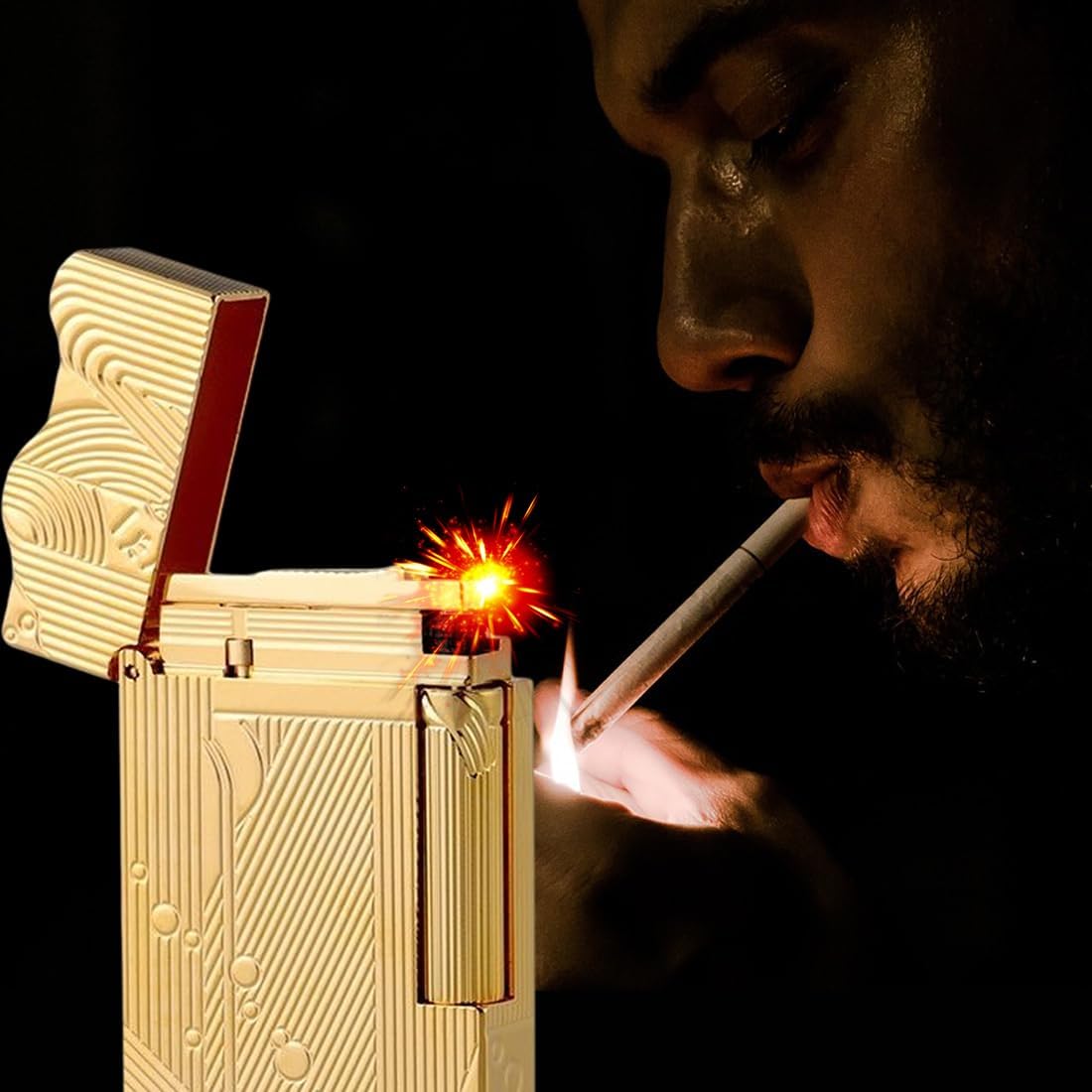 Sanji Vintage Trench Copper Kerosene Lighter for Men, Dad, Husband (Fuel Not Included)