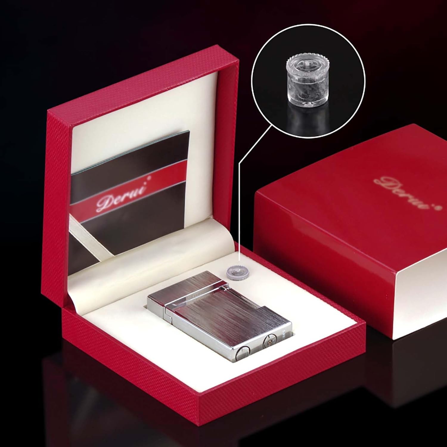 Classic Lighter, Butane Brushed Metal Lighter, Side Slide Lgnition Steel Tone Trench Lighter for Men Dad Husband Collect,Gold