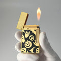 Halloween Skull Ghost Pumpkin Lighter, Metal, Ping Sound, Refillable, Soft Flame Adjustable, Unique Festive Gift